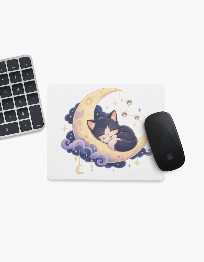 Moonlit Paws Mouse Pad